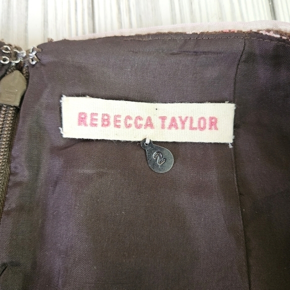 Rebecca Taylor Tweed and Bow Mini Skirt in Brown and Pink Plaid Size 2 - Picture 6 of 10